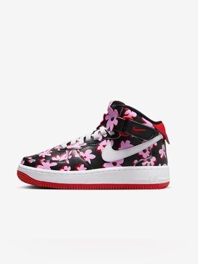 Nike Air Force 1 Mid EasyOn SE GS Flower Power Floral High-Top Sneakers Athletic